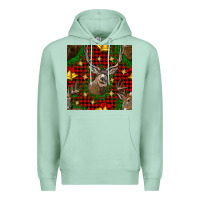 Christmas Deer And Bell Seamless Pattern Premium Hoodie | Teevron