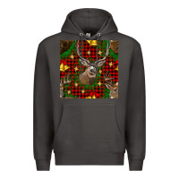 Smoke christmas deer and bell seamless pattern Premium Hoodie - BundleAndBundleShop