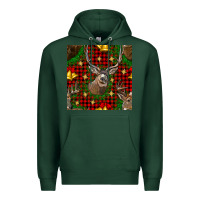 Sports Green christmas deer and bell seamless pattern Premium Hoodie - BundleAndBundleShop