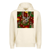 Tofu christmas deer and bell seamless pattern Premium Hoodie - BundleAndBundleShop