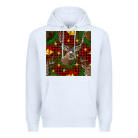 White christmas deer and bell seamless pattern Premium Hoodie - BundleAndBundleShop