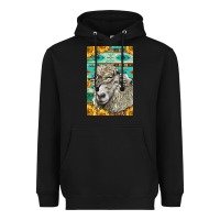 Black Western Lincoln Sheep Heavyweight Hoodie - LillyAllenDesigns