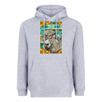 Heather Grey Western Lincoln Sheep Heavyweight Hoodie - LillyAllenDesigns