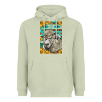 Matcha Western Lincoln Sheep Heavyweight Hoodie - LillyAllenDesigns