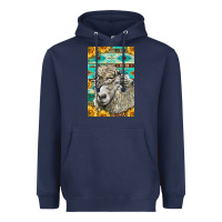 Navy Western Lincoln Sheep Heavyweight Hoodie - LillyAllenDesigns