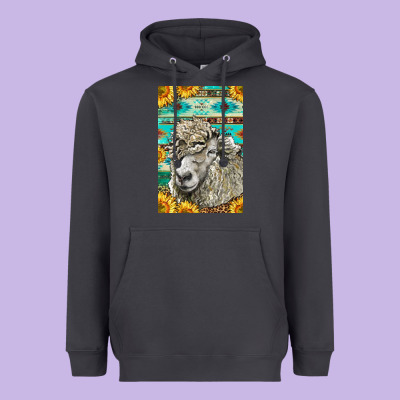 Western Lincoln Sheep Heavyweight Hoodie Designed By Lillyallendesigns