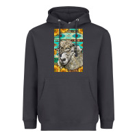 Smoke Western Lincoln Sheep Heavyweight Hoodie - LillyAllenDesigns