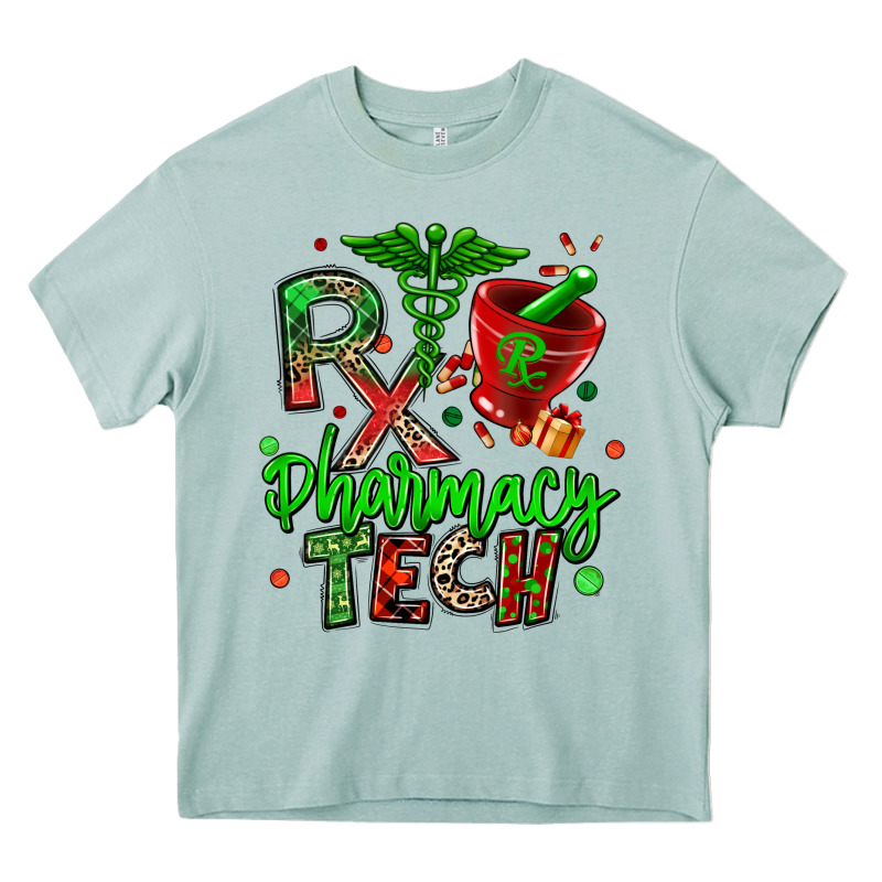 Christmas Rx Pharmacy Tech Heavy Core Tee by MaliasSmallBusiness | Teevron