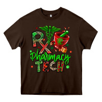 Chocolate Brown christmas rx pharmacy tech Heavy Core Tee - MaliasSmallBusiness