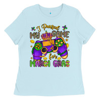 Baby Blue i paused my game for mardi gras Ladies Tee - LillyAllenDesigns