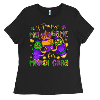 Black i paused my game for mardi gras Ladies Tee - LillyAllenDesigns