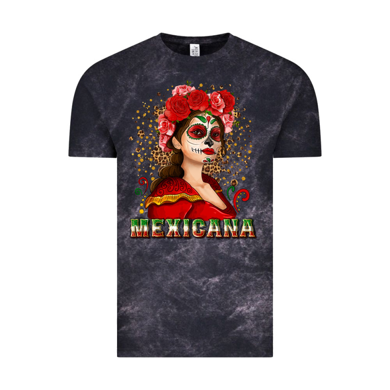 Sugar Skull Girl With Mexicana Vintage Tee by NancyCooperArtShop | Teevron