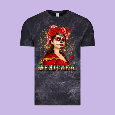 Sugar Skull Girl With Mexicana Vintage Tee Designed By Nancycooperartshop