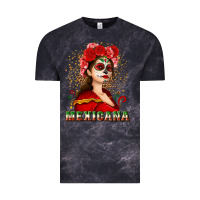 Cloud Black Sugar skull girl with Mexicana Vintage Tee - NancyCooperArtShop