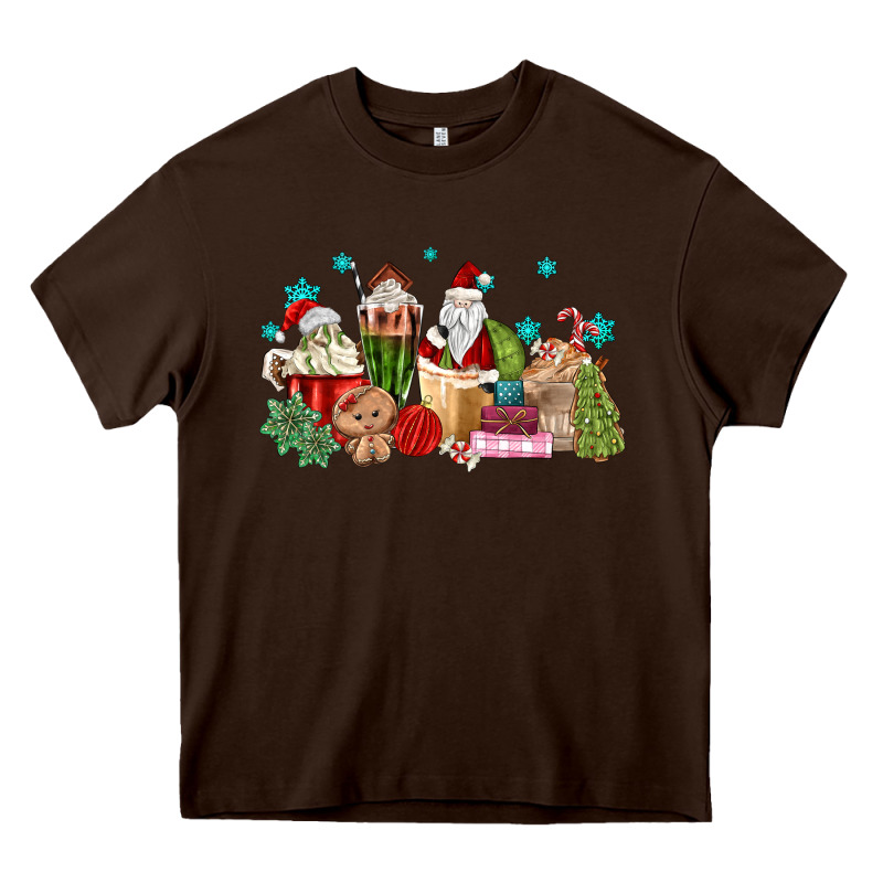 Santa Coffee Heavy Core Tee by MaliasSmallBusiness | Teevron
