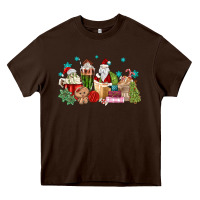 Chocolate Brown santa coffee Heavy Core Tee - MaliasSmallBusiness