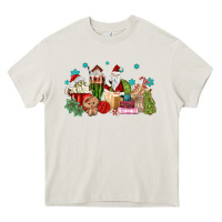 Cream santa coffee Heavy Core Tee - MaliasSmallBusiness