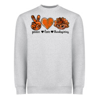 Heather Grey peace love thanksgiving bbs Heavyweight Sweatshirt - BundleAndBundleShop