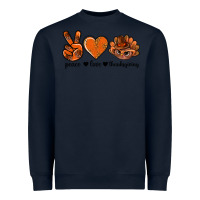 Navy peace love thanksgiving bbs Heavyweight Sweatshirt - BundleAndBundleShop