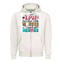 Oatmeal Heather LPN because nurses need heroes Zipper Hoodie - LillyAllenDesigns