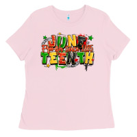 Bubblegum Pink juneteenth free ish since 1865 Ladies Tee - LillyAllenDesigns