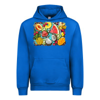 Cobalt summer fruits background Urban Hoodie - BarkalooDesign