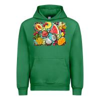 Emerald summer fruits background Urban Hoodie - BarkalooDesign