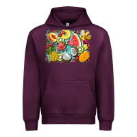Mauve Wine summer fruits background Urban Hoodie - BarkalooDesign