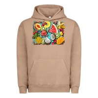 Pigment Burro summer fruits background Urban Hoodie - BarkalooDesign
