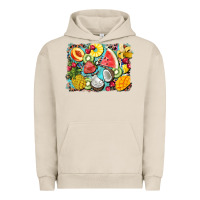 Pigment French Oak summer fruits background Urban Hoodie - BarkalooDesign