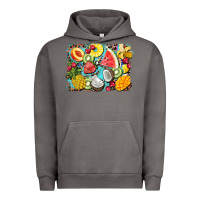 Pigment Tornado summer fruits background Urban Hoodie - BarkalooDesign