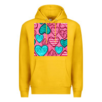 Lemon valentines day hearts seamless pattern Premium Hoodie - BundleAndBundleShop