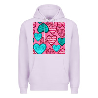 Lilac valentines day hearts seamless pattern Premium Hoodie - BundleAndBundleShop