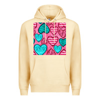Pina Colada valentines day hearts seamless pattern Premium Hoodie - BundleAndBundleShop