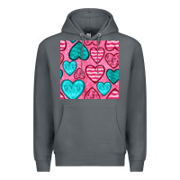Rock valentines day hearts seamless pattern Premium Hoodie - BundleAndBundleShop