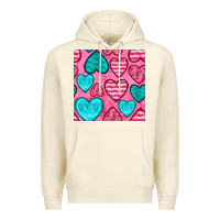 Sandshell valentines day hearts seamless pattern Premium Hoodie - BundleAndBundleShop