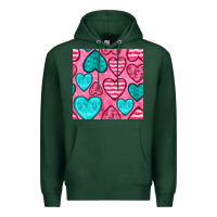 Sports Green valentines day hearts seamless pattern Premium Hoodie - BundleAndBundleShop