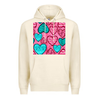 Tofu valentines day hearts seamless pattern Premium Hoodie - BundleAndBundleShop