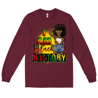 Burgundy i am black history juneteenth Long Sleeve Tee - CowGirlArtShop