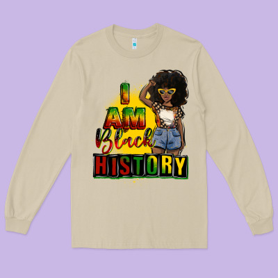 I Am Black History Juneteenth Long Sleeve Tee Designed By Cowgirlartshop