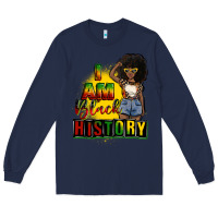 Navy i am black history juneteenth Long Sleeve Tee - CowGirlArtShop