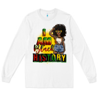 White i am black history juneteenth Long Sleeve Tee - CowGirlArtShop