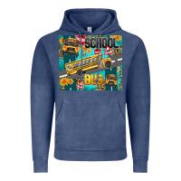 Vintage Denim school bus Vintage Hoodie - texasbilliewilder