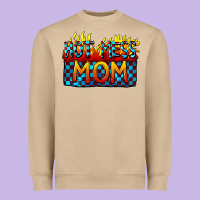 Hot Mess Mom Mother's Day Heavyweight Sweatshirt Designed By Fadigitalartstudio