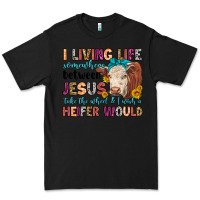 Black i living life somewhere between jesus take the whe Premium Tee - LillyAllenDesigns