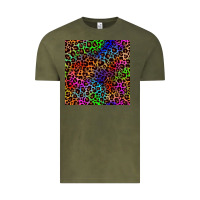Vintage Olive Pride leopard seamless pattern Vintage Tee - NancyCooperArtShop