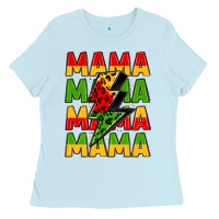 Baby Blue mama lightning bolt juneteenth Ladies Tee - LillyAllenDesigns