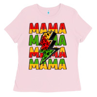 Bubblegum Pink mama lightning bolt juneteenth Ladies Tee - LillyAllenDesigns