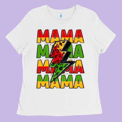 Mama Lightning Bolt Juneteenth Ladies Tee Designed By Lillyallendesigns