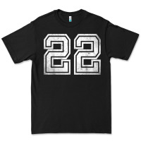 Black Number 22 Sports Jersey Lucky No. Birthday Age Vintage Premium Tee - tuanDangUi